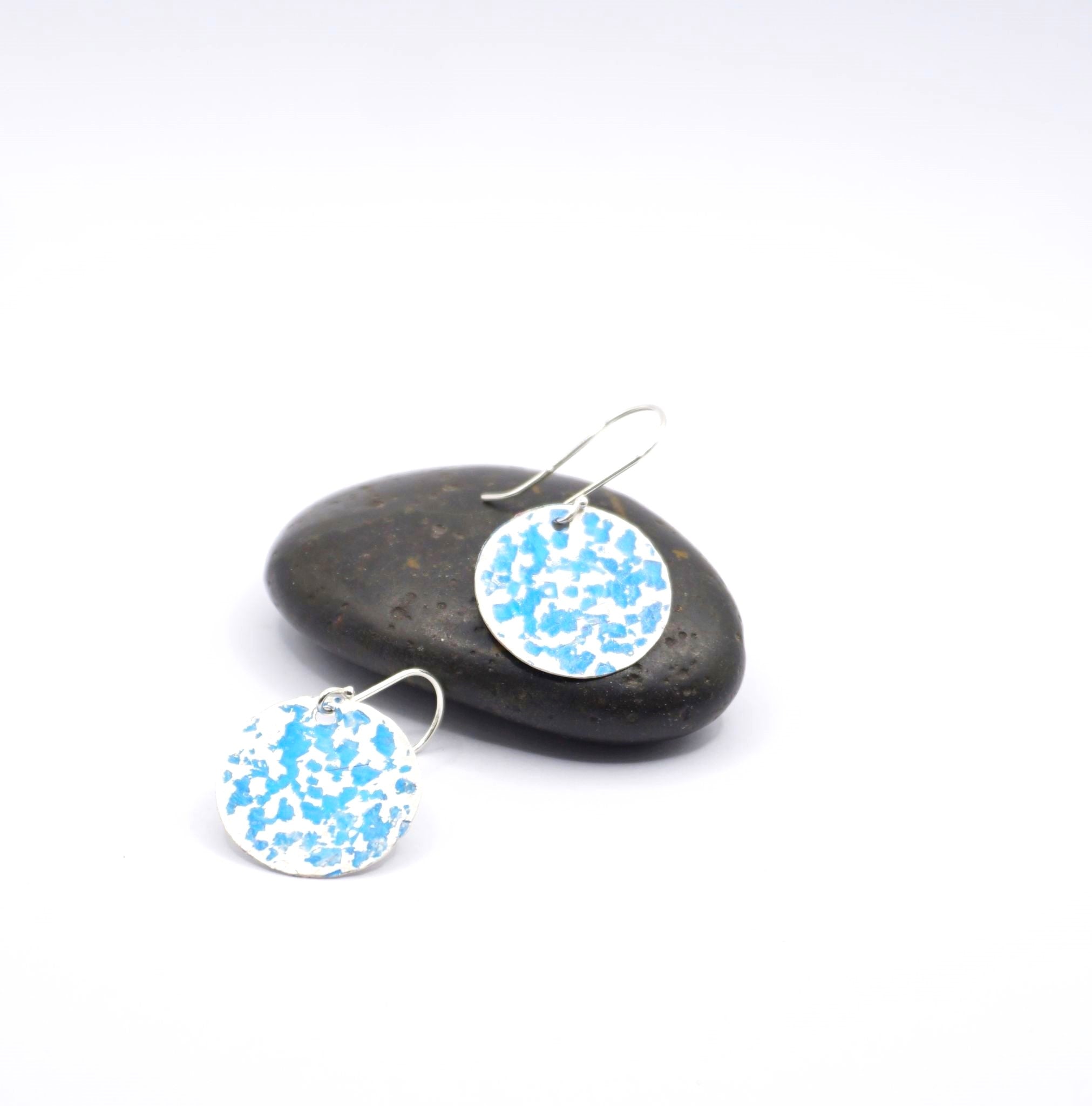'' Thetis '' Hammered Silver Earrings